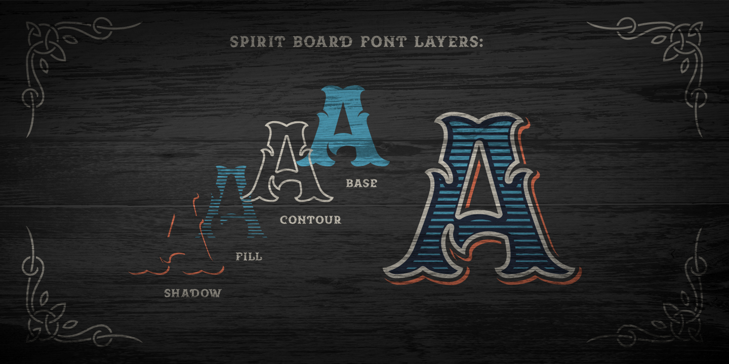 Spirit Board Board Fill Font preview